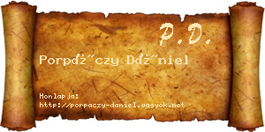 Porpáczy Dániel névjegykártya